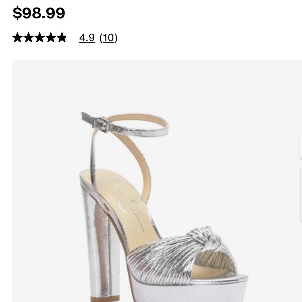 Jessica Simpson Metallic Silver Heels